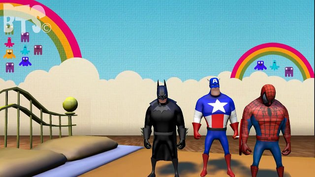Five Little Monkeys Nursery Rhyme Song: Spiderman, Batman, Hulk, Superman & Captain Americ
