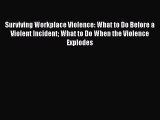 Surviving Workplace Violence: What to Do Before a Violent Incident What to Do When the Violence