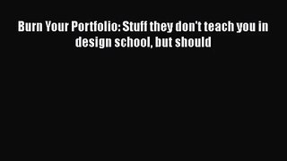 Burn Your Portfolio: Stuff they don't teach you in design school but should  Free Books