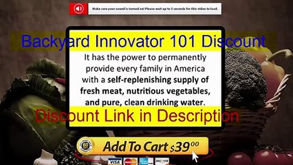 Backyard Innovator 101 Discount, Coupon Code, Get $12 Off