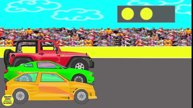 Courses de voitures. Des voitures, Des dessins animes pour enfants. Fun Fan FUN Videos