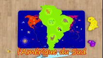 Dessins animés pour bébé en français. Apprendre les 6 continents et les animaux sauvages  Fun Fan FUN Videos