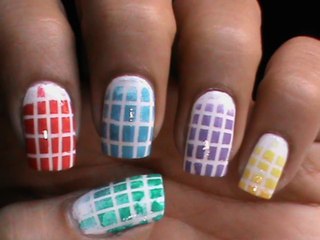 Checkered Ombre - Nail art designs _ superwowstyle Prachi
