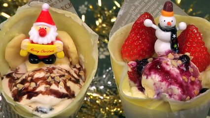 How to Make Christmas Crepes (Crêpes) クリスマスクレープの作り方