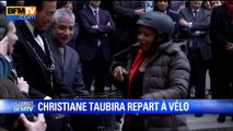 Christiane Taubira quitte son ministère à vélo