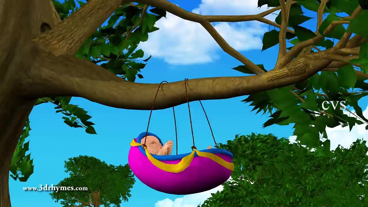 3D Animation Rock-A-Bye Baby English Nursery rhymes for children with lyrics