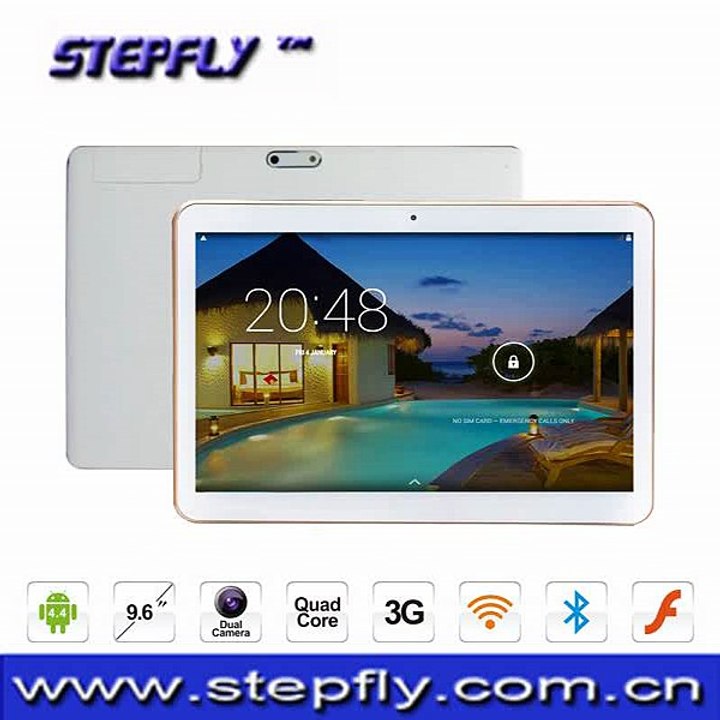 Stepfly free shipping 9.6 inch capacitive touch screen MTK6582 Quad core 8GB or16GB Android  4.4 3G tablet pc( I960B )-in Tablet PCs from Computer