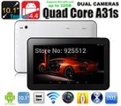 DHL Free Shipping Tablet 10 inch AllWinner A31s quad core Android 4.4 1GB 16G/32G ROM Camera WiFi HDMI Bluetooth OTG   Gifts-in Tablet PCs from Computer