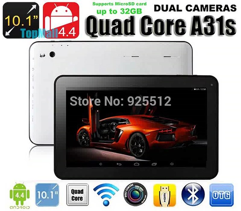 DHL Free Shipping Tablet 10 inch AllWinner A31s quad core Android 4.4 1GB 16G/32G ROM Camera WiFi HDMI Bluetooth OTG + Gifts-in Tablet PCs from Computer
