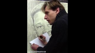 Уилл Смит - рисуем большой портрет карандашом за 2 МИНУТЫ! Will Smith portrait.