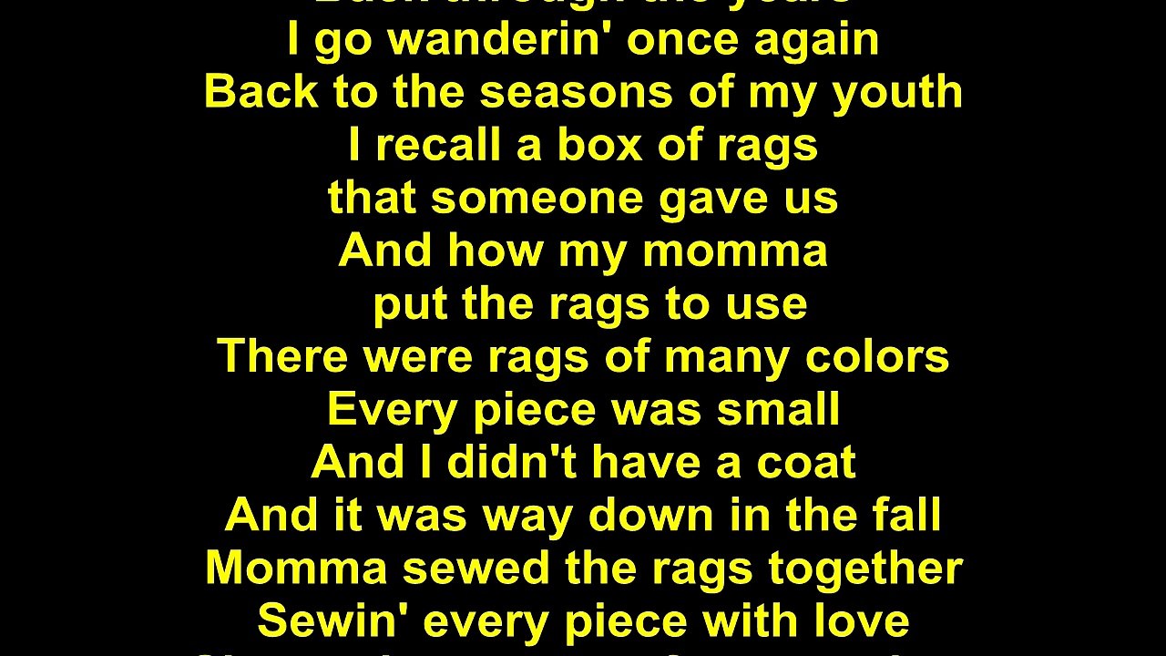 Dolly Parton Coat Of Many Colors Lyrics video Dailymotion