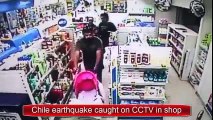 AMAZING video Chile earthquake caught on CCTV in shop ( Terremoto chili  Historical Earthquakes