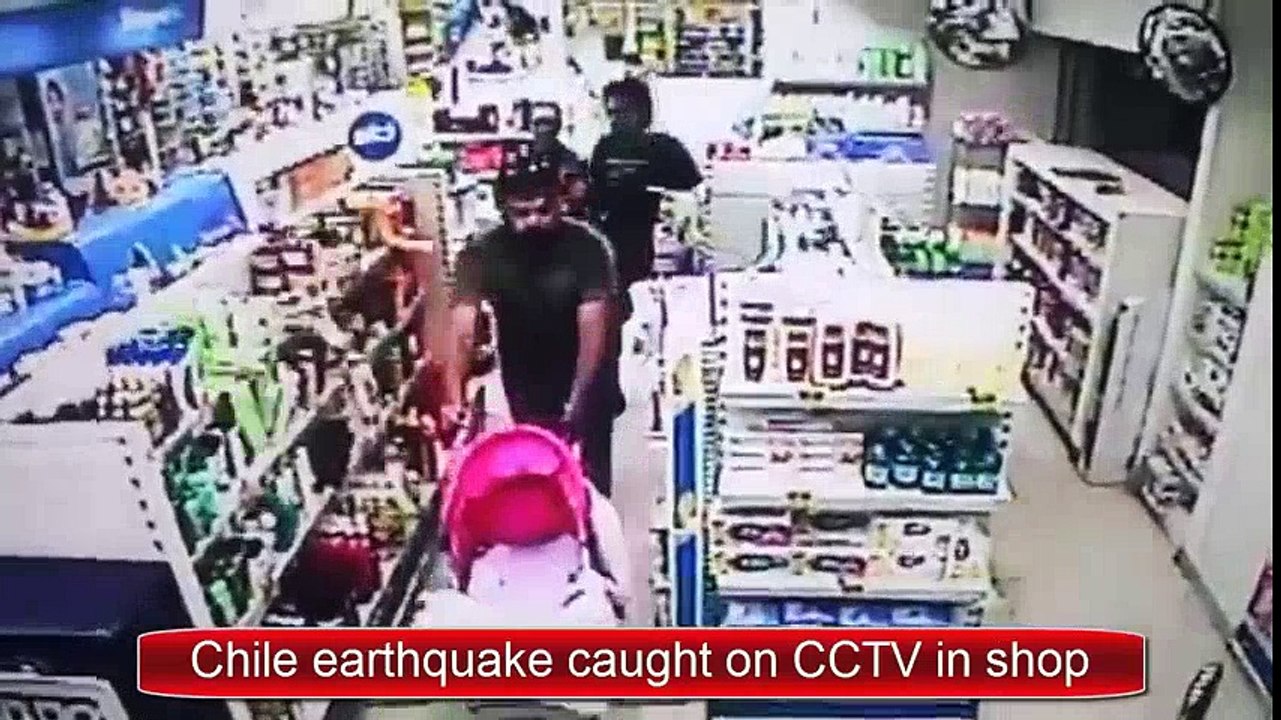 AMAZING video Chile earthquake caught on CCTV in shop ( Terremoto chili  Historical Earthquakes