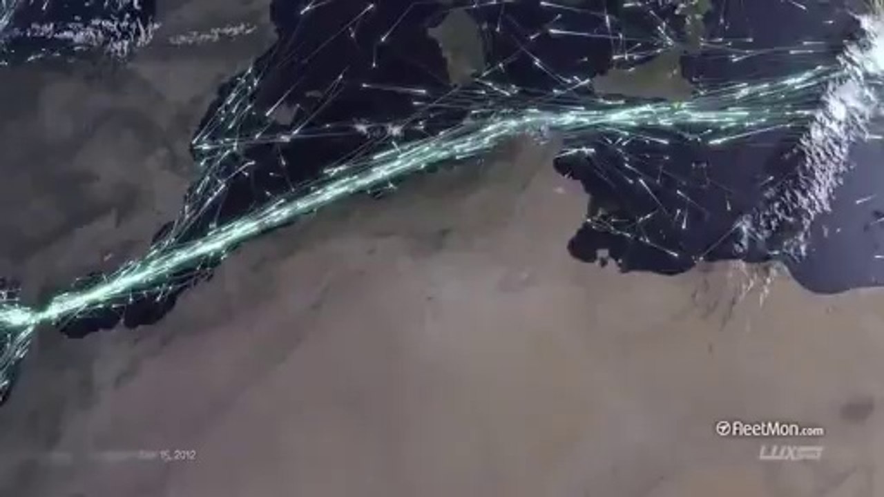 Trafic maritime vu de l'Espace