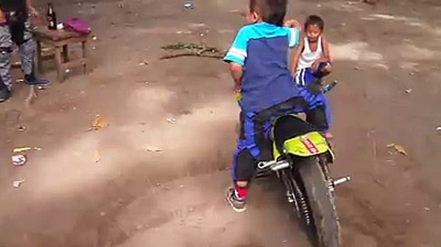 Amazing Motor Bike Stunts By A Small Boy
