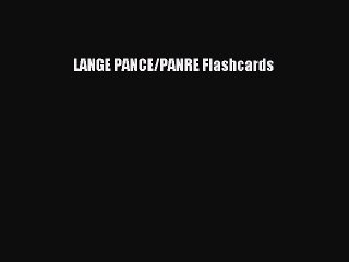 (PDF Download) LANGE PANCE/PANRE Flashcards Download