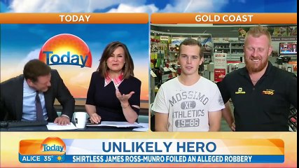 Today Show host Karl Stefanovic in stitches over Oporto robbery heroes