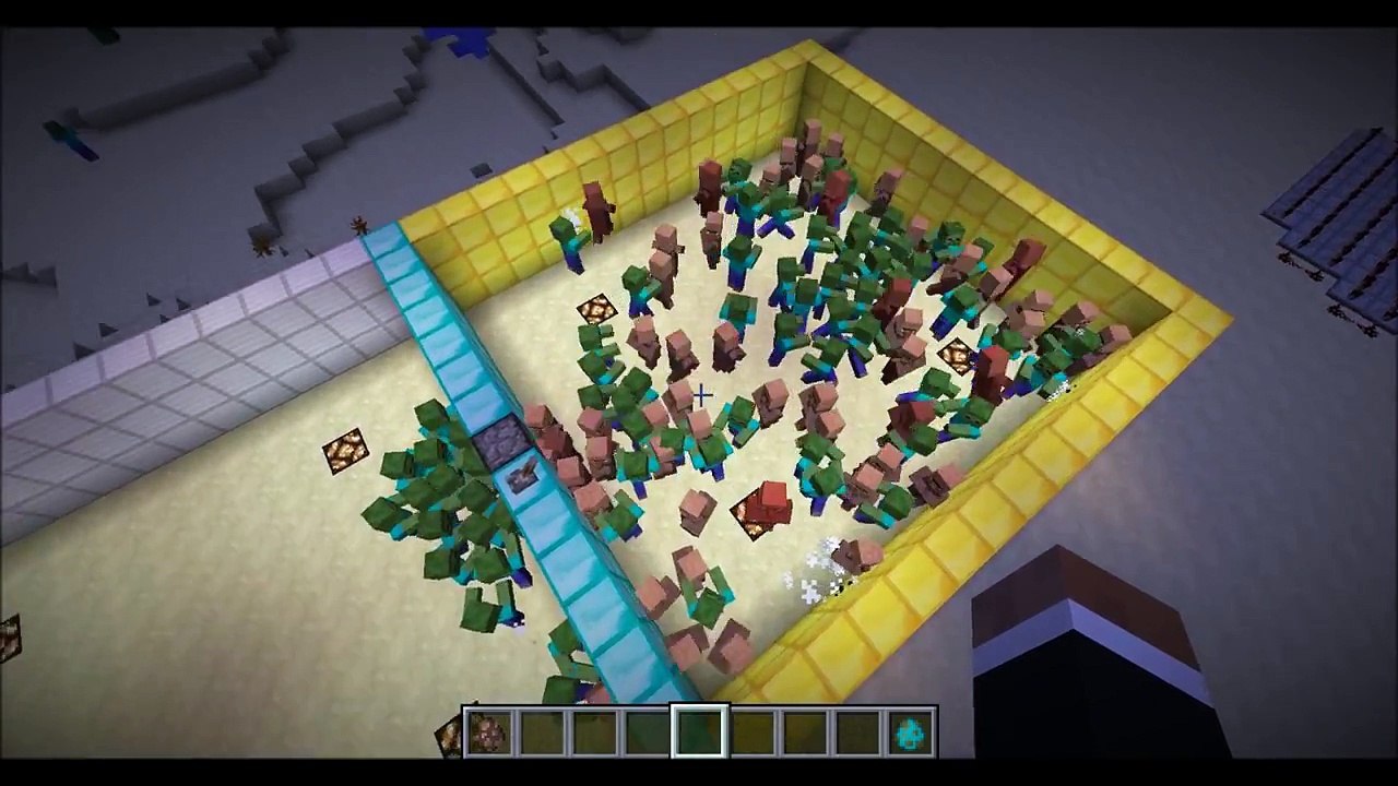 Minecraft Mob Battle Zombie vs NPC Villagers : Mob vs Mob