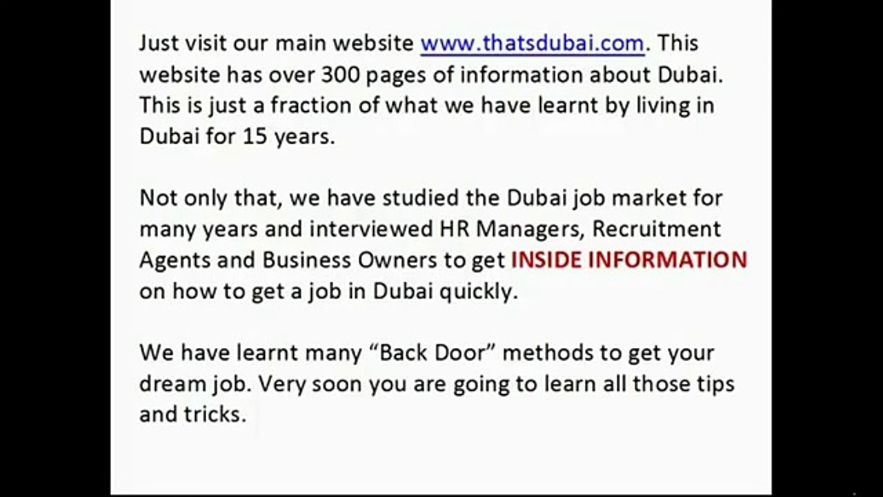 Dubai Job Secrets E book Reviews-Know What's Good And Bad