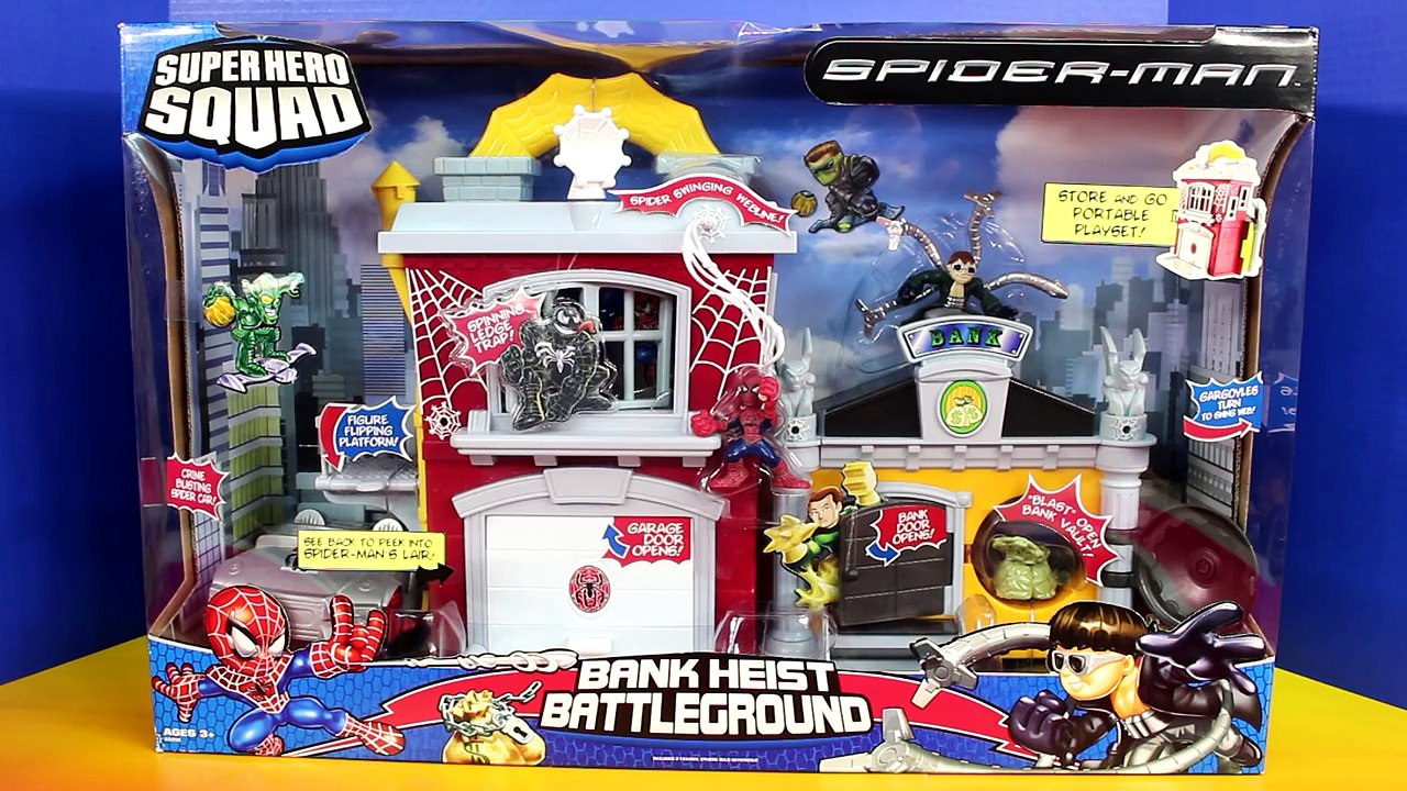 Spider man Marvel Super Hero Squad Bank Heist Battleground Doc Ock Spiderman