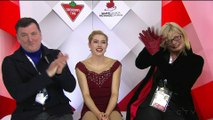 Alaine Chartrand - FS kiss and cry - 2016 Canadian figure Skating Championships