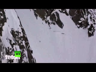 Crazy 1000 Foot Fall - Female Skier Survives Horrible Crash at Alaskan Mountain
