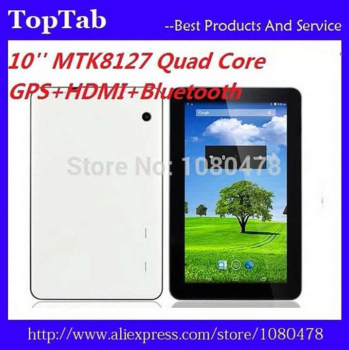 10 inch Quad core MTK8127 GPS Bluetooth HDMI WIFI 1G/8G Android 4.4 Dual cameras  tablet pc-in Tablet PCs from Computer