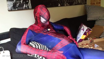 Fat Spiderman Sauna SPA Bath Time - Superhero Movie in Real Life