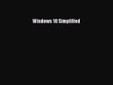 Windows 10 Simplified  Free PDF