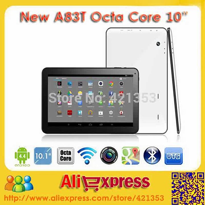 Newest 10 inch Octa Core Allwinner A83T Android 4.4 OS Dual Camera Bluetooth WIFI HDMI Android Tablet PC RAM 1GB ROM 16GB+Gifts -in Tablet PCs from Computer