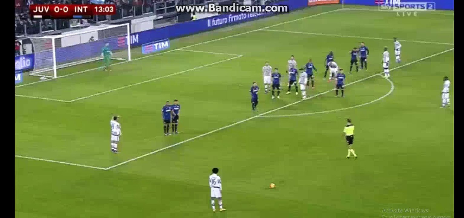 Juan Cuadrado Great Free Kick Shoot Juventus 0-0 Inter 27-01-2016