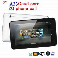 discount!!cheapest tablet pc 7 inch AllWinner A33Quad Core Bluetooth WIFI+512MB/4GB+ Android 4.4+2G GSM phone call tablet pc-in Tablet PCs from Computer