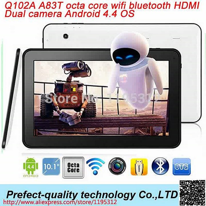 10.1 inch Octa  Core Android tablet with  Dual Camera Bluetooth WIFI  HDMI and  2 micro USB slot  Android 4.4 OS  A83T Q102A-in Tablet PCs from Computer