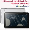 10.1 Inch Android 4.4 tablets pc Allwinner A33  Quad core1GB 8GB dual camera Bluetooth   WIFI Android Tablet 10.1 inch-in Tablet PCs from Computer