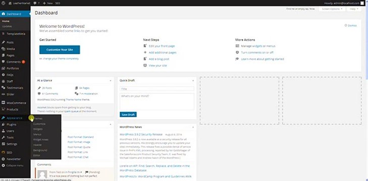 WP - Widgets Settings for Leather Market Theme (Steps 5)