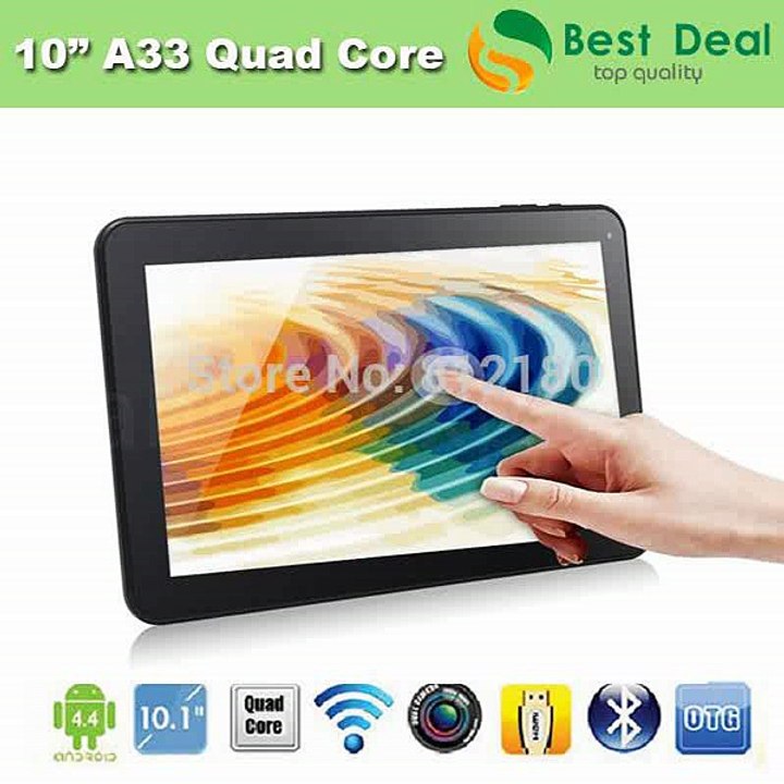 DHL Free Shipping 10 inch Tablet PC Allwinner A33 Quad Core 1.3GHz Android 4.4 1024*600 Capacitive Screen 1GB/8GB Buetooth WiFi-in Tablet PCs from Computer