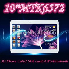 Big discount!! 10 inch phone call tablet pc MTK6572 dual sim card dual core dual camera Android 4.4 free shipping!hot sell-in Tablet PCs from Computer