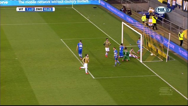 1-0 Bram van Polen Own Goal | Vitesse v. PEC Zwolle - Netherlands - Eredivisie 27.01.2016