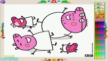 Peppa Pig Family Laughing on the Floor Coloring Game for Children