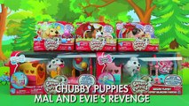 Chubby Puppies Attack Carlos after Descendants Mal and Evie Prank Him. DisneyToysFan.