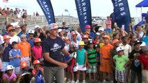 Rickie Fowler hosts golf clinic on beach in Sea Bright, New Jersey
