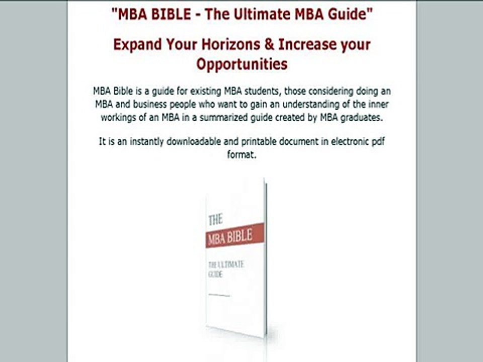 The MBA Bible
