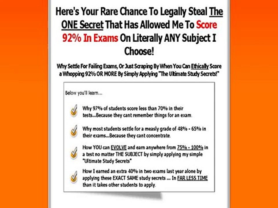 The Ultimate Study Secrets - Guaranteed A+ In Any Exam! Download