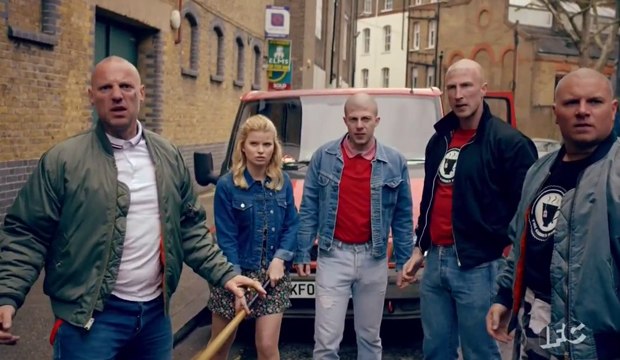 Skinheads facing gays and Muslims