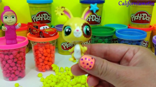 Play Doh Suprise Rainbow Dippin Dots Teletubbies Peppa Pig SpongeBob Cars Masha And The Bear