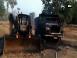 Naxals torch JCB machine, vehicles in Bijapur