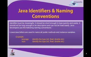 Java Identifiers And Naming Convention.