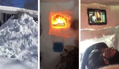 Igloo fully equipped with TV and fireplace
