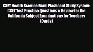 [PDF Download] CSET Health Science Exam Flashcard Study System: CSET Test Practice Questions