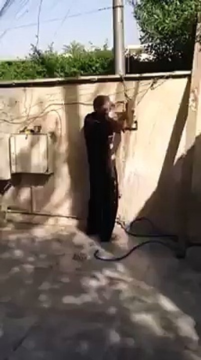 Baba Gets Electric Shock Funny Video